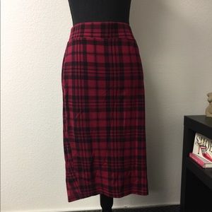 Torrid Red Plaid Pencil Skirt
